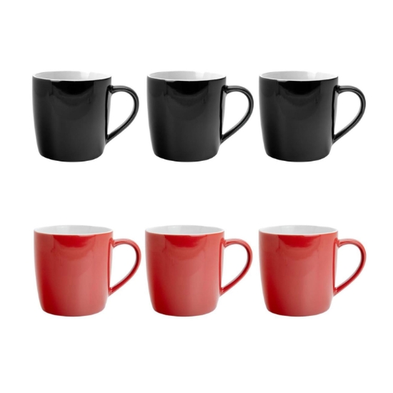 Ảnh của Bộ 6 cốc gốm sứ uống cà phê màu Đỏ-Đen Argon Tableware 340ml