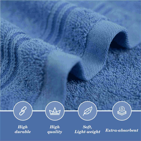 Picture of Khăn lau cotton đa năng xanh (Bộ 6 chiếc) - Khăn tay cho phòng tắm, phòng tập thể dục, thẩm mỹ viện, Spa - Mềm, nhẹ - VNUSHKKA00074