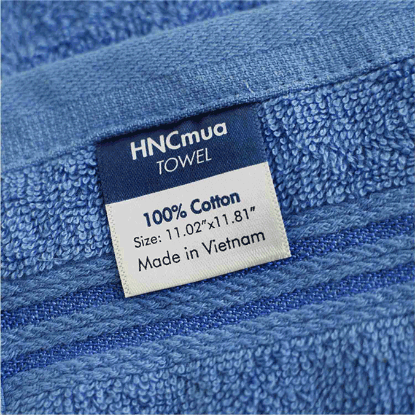 Picture of Khăn lau cotton đa năng xanh (Bộ 6 chiếc) - Khăn tay cho phòng tắm, phòng tập thể dục, thẩm mỹ viện, Spa - Mềm, nhẹ - VNUSHKKA00074