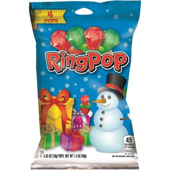 Ảnh của unk 1: Ring Pop Christmas Lollypop Candy, 0.35 Oz., 4 Count
