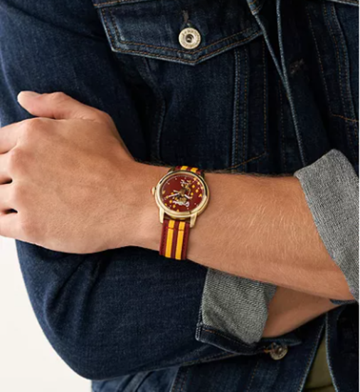 Ảnh của Đồng hồ đeo tay bằng da Carlie Beige LiteHide™ ba kim, màu  Đỏ, Vàng
